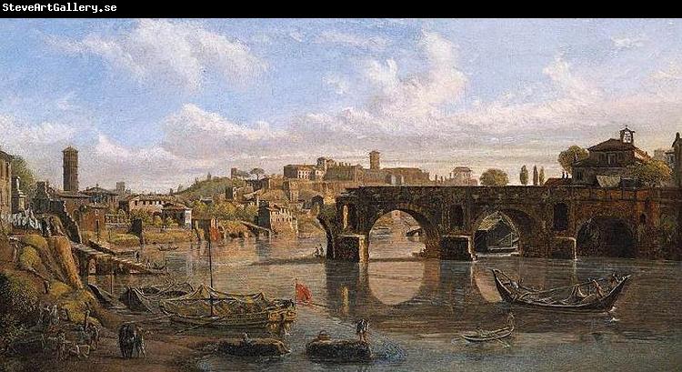 Gaspar Van Wittel View of the River Tiber with the Ponte Rotto and the Aventine Hill